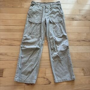 PLUGG CO Mens Y2K Brown Baggy Cargo Skate Pants 100% Cotton Size 30 X 32